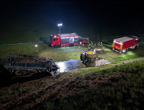 Verkehrsunfall mit Traktor B 12 Ort